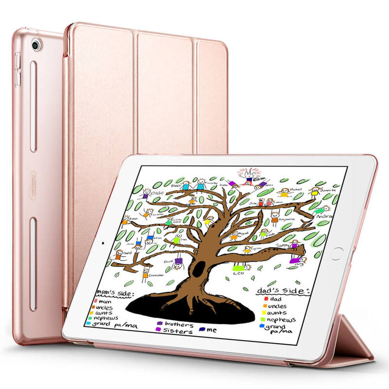 iPad 9.7 20182017 Yippee Trifold Smart Bumper Case rose gold