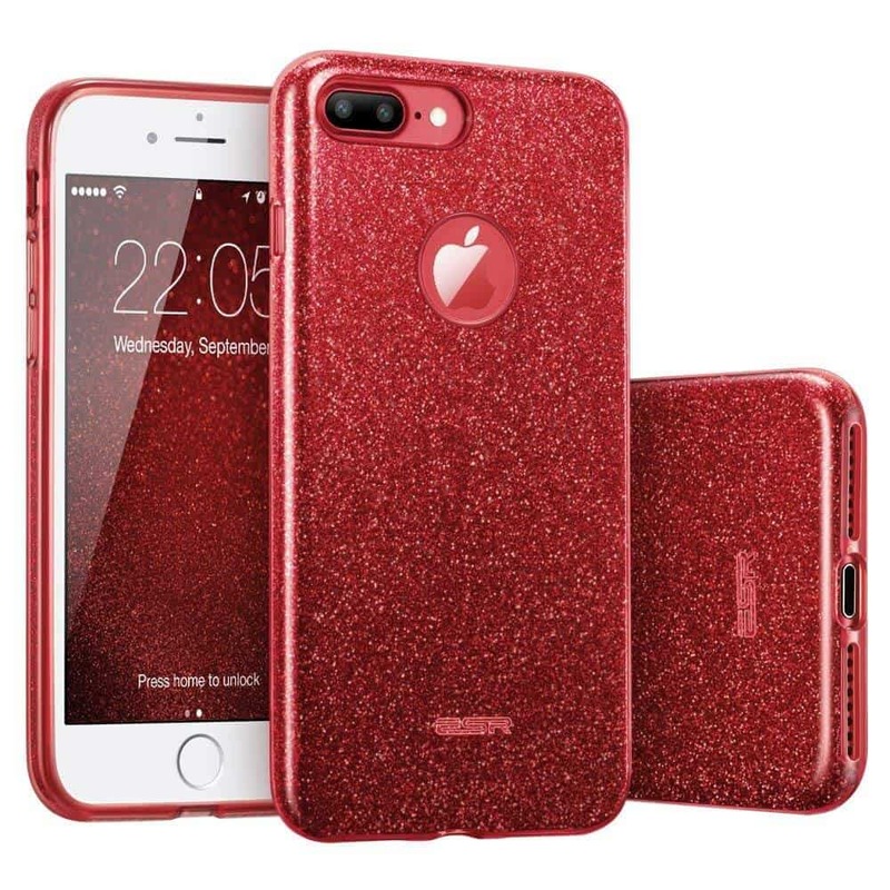 iPhone 7 Plus Makeup Glitter Case red