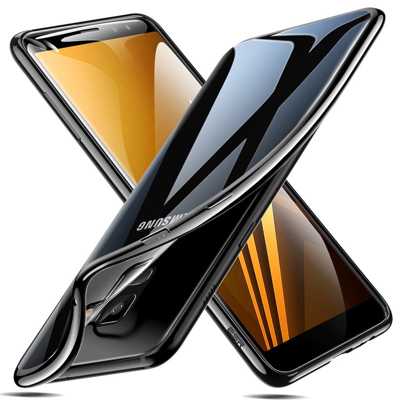 Galaxy A8 Essential Slim Clear Soft TPU Case black frame