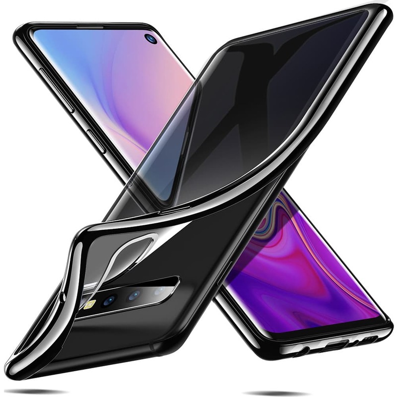 Galaxy S10 Essential Slim Clear Soft TPU Case black frame