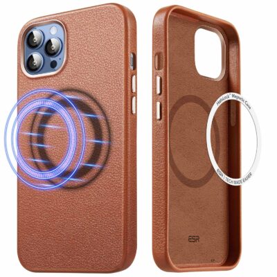 iPhone 13 Pro Metro Leather Case with HaloLock brown