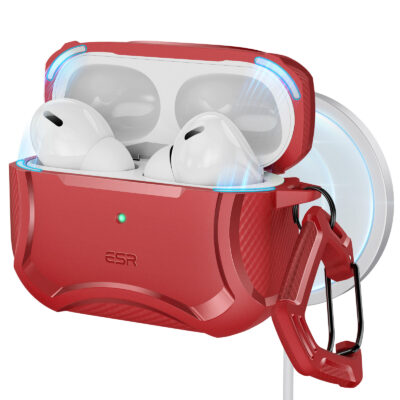 airpods pro 2023 2022 2019 cyber tough case halolock red